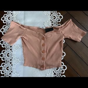 Fashion Nova NWT Crop Top Size Med In Blush